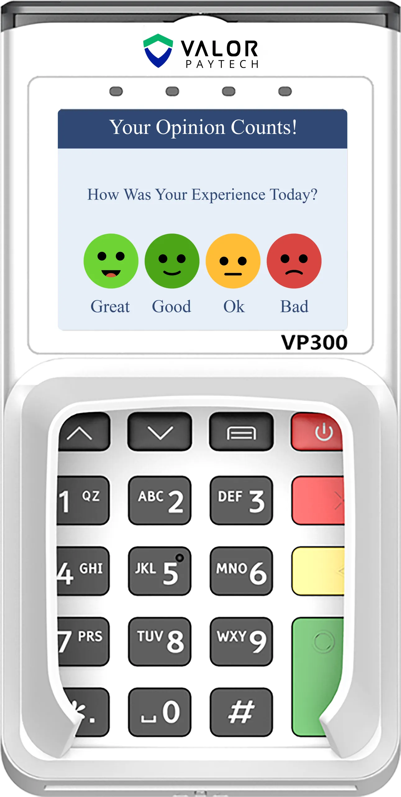 Valor VP300 PIN pad, front view