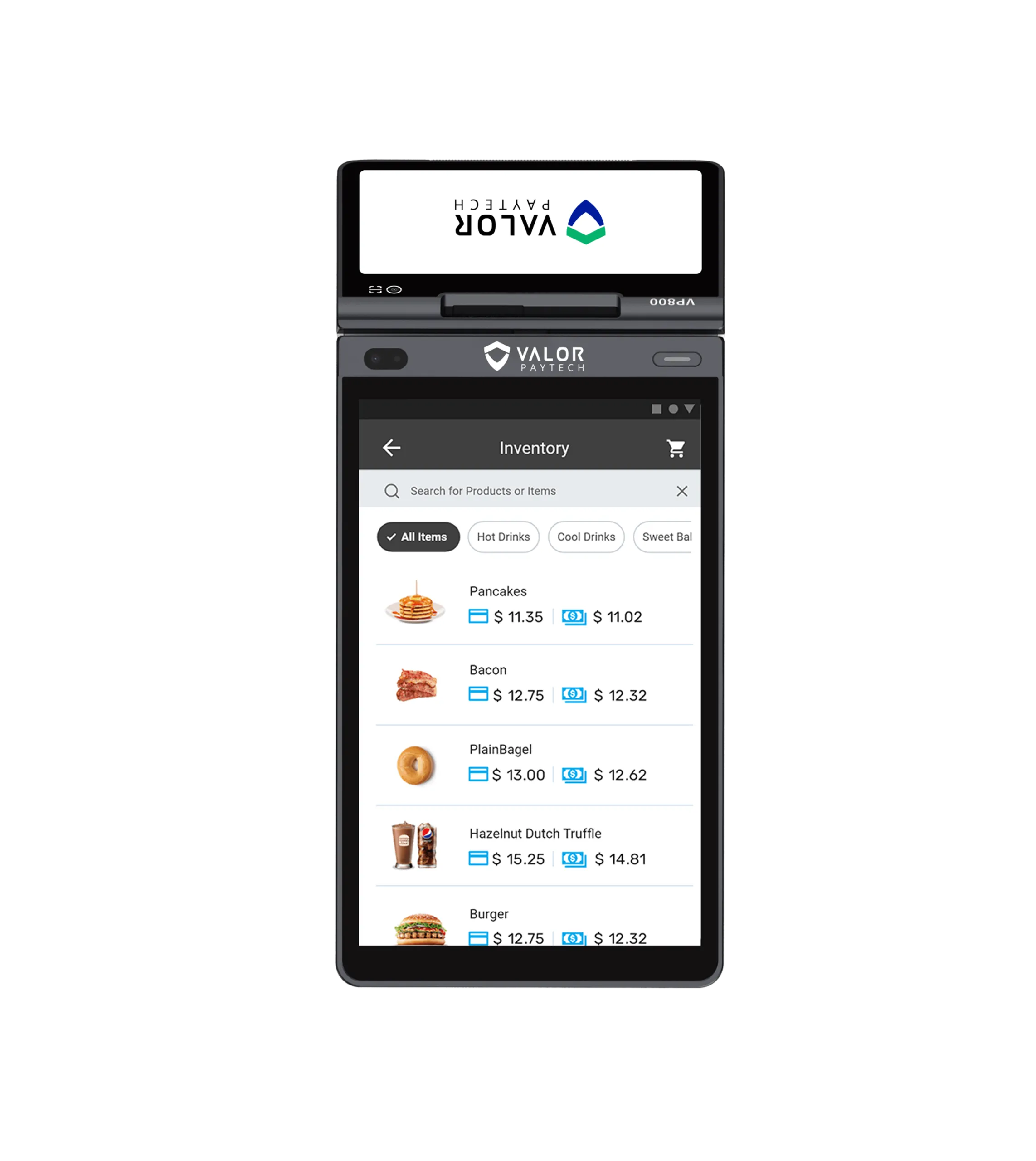 Valor VP800 Android smart terminal, front view